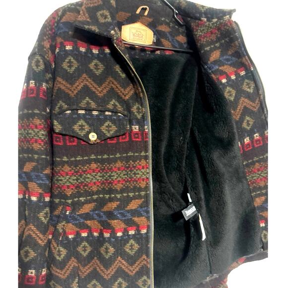 VTG Woolrich Wool Aztec Southwest Ranch Barn Chore Coat Jacket Men’s Large - Picture 9 of 12
